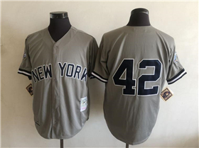 New York Yankees #42 Mariano Rivera Throwback Gray Jersey