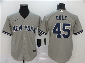 New York Yankees #45 Gerrit Cole Gray Cool Base Jersey