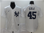 New York Yankees #45 Gerrit Cole White Cool Base Jersey