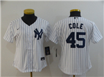 New York Yankees #45 Gerrit Cole Women's White Cool Base Jersey