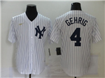New York Yankees #4 Lou Gehrig White Cool Base Jersey