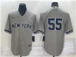 New York Yankees #55 Gray Without Name Cool Base Jersey