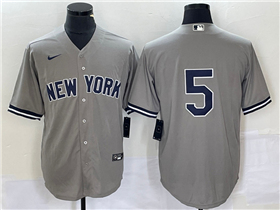 New York Yankees #5 Joe DiMaggio Gray Without Name Cool Base Jersey