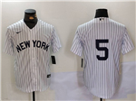 New York Yankees #5 Joe DiMaggio White Fashion Jersey