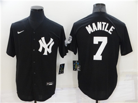 New York Yankees #7 Mickey Mantle Black Fashion Cool Base Jersey 