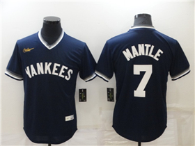New York Yankees #7 Mickey Mantle Navy Cooperstown Collection Cool Base Jersey