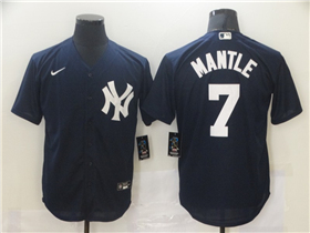 New York Yankees #7 Mickey Mantle Navy Cool Base Jersey 