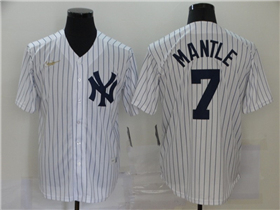 New York Yankees #7 Mickey Mantle White Cool Base Jersey
