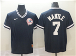 New York Yankees #7 Mickey Mantle Navy Throwback Jersey