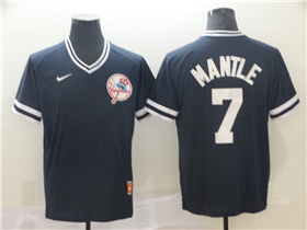 New York Yankees #7 Mickey Mantle Navy Throwback Jersey