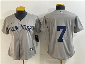 New York Yankees #7 Mickey Mantle Women's Gray Away Limited Jersey