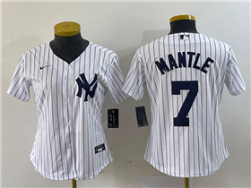 New York Yankees #7 Mickey Mantle Women's White Cool Base Jersey