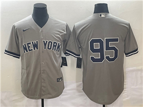 New York Yankees #95 Oswaldo Cabrera Gray Without Name Cool Base Jersey