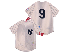 New York Yankees #9 Roger Maris 1961 Cream Throwback Jersey