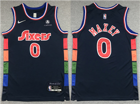 Philadelphia 76ers #0 Tyrese Maxey 2021-22 Navy City Edition Swingman Jersey