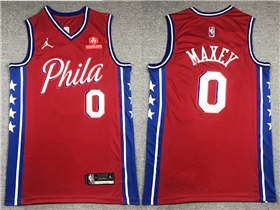 Philadelphia 76ers #0 Tyrese Maxey 2021-22 Red Statement Edition Swingman Jersey