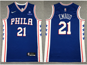 Philadelphia 76ers #21 Joel Embiid Blue Swingman Jersey
