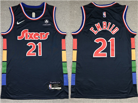 Philadelphia 76ers #21 Joel Embiid 2021-22 Navy City Edition Swingman Jersey