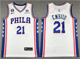 Philadelphia 76ers #21 Joel Embiid White Swingman Jersey