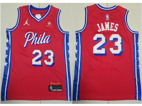 Philadelphia 76ers #23 Lebron James Red Statement Edition Swingman Jersey