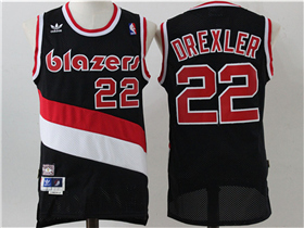 Portland Trail Blazers #22 Clyde Drexler Black Hardwood Classics Jersey