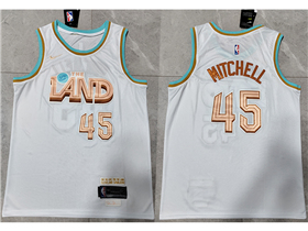 Cleveland Cavaliers #45 Donovan Mitchell 2022-23 White City Edition Swingman Jersey