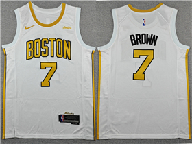Boston Celtics #7 Jaylen Brown 2025-26 White City Edition Swingman Jersey