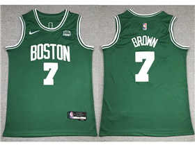 Boston Celtics #7 Jaylen Brown Green Swingman Jersey