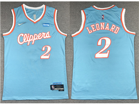 Los Angeles Clippers #2 Kawhi Leonard 2021-22 Light Blue City Edition Swingman Jersey