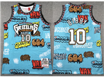 Vancouver Grizzlies #10 Mike Bibby Teal Graffiti Hardwood Classics Jersey