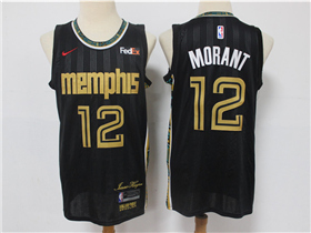 Memphis Grizzlies #12 Ja Morant 2020-21 Black City Edition Swingman Jersey