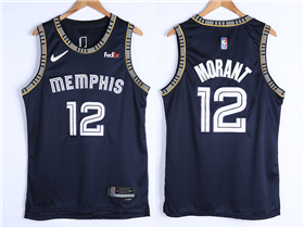 Memphis Grizzlies #12 Ja Morant 2021-22 Navy City Edition Swingman Jersey
