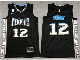 Memphis Grizzlies #12 Ja Morant 2022-23 Black City Edition Swingman Jersey