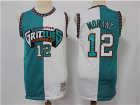 Memphis Grizzlies #12 Ja Morant Teal White Split Hardwood Classics Jersey