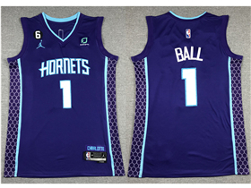 Charlotte Hornets #1 LaMelo Ball 2022-23 Purple Statement Edition Swingman Jersey