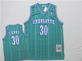 Charlotte Hornets #30 Dell Curry Teal Hardwood Classics Jersey
