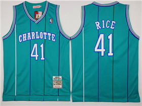 Charlotte Hornets #41 Glen Rice Teal Hardwood Classics Jersey