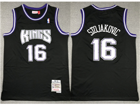 Sacramento Kings #16 Peja Stojaković 2001-02 Black Hardwood Classics Jersey