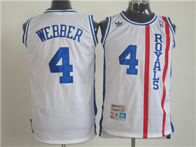 Sacramento Kings #4 Chris Webber 1960 Royals White Hardwood Classics Jersey