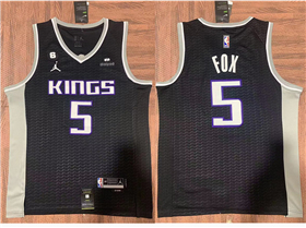 Sacramento Kings #5 De'Aaron Fox 2022-23 Black Statement Edition Swingman Jersey