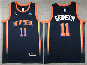 New York Knicks #11 Jalen Brunson 2022-23 Navy Statement Edition Swingman Jersey