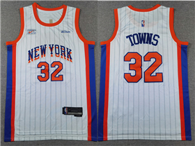 New York Knicks #32 Karl-Anthony Towns 2024-25 White City Edition Swingman Jersey