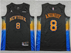 New York Knicks #8 OG Anunoby 2025-26 Black Statement Edition Swingman Jersey