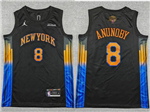 New York Knicks #8 OG Anunoby Black Statement 2026 NBA Finals Patch Swingman Jersey
