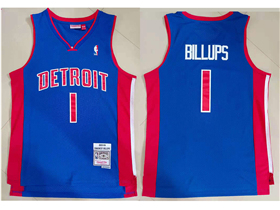 Detroit Pistons #1 Chauncey Billups 2003-04 Blue Hardwood Classics Jersey