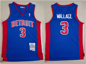 Detroit Pistons #3 Ben Wallace 2003-04 Blue Hardwood Classics Jersey