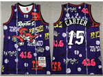 Toronto Raptors #15 Vince Carter Purple Graffiti Hardwood Classics Jersey