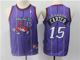 Toronto Raptors #15 Vince Carter Youth Throwback Purple Jersey