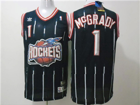 Houston Rockets #1 Tracy McGrady Navy Pinstripe Hardwood Classics Jersey