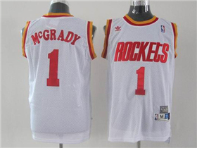 Houston Rockets #1 Tracy McGrady White Hardwood Classics Jersey